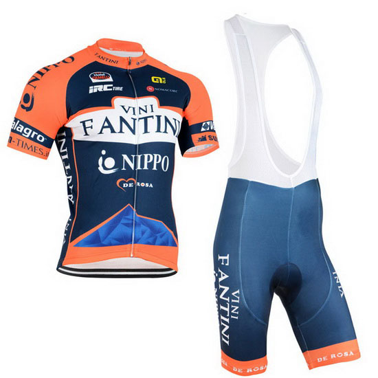 2015 Maillot Vini Fantini Tirantes Mangas Cortas Naranja Y Azul